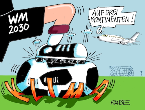 Cartoon: Klimakiller (medium) by RABE tagged fussball,wm,klimafreundlich,klimaneutral,kontinente,ball,fußball,spieler,druck,rasen,buchstaben,flieger,schadstoffe,luftverschmutzung,fussball,wm,klimafreundlich,klimaneutral,kontinente,ball,fußball,spieler,druck,rasen,buchstaben,flieger,schadstoffe,luftverschmutzung