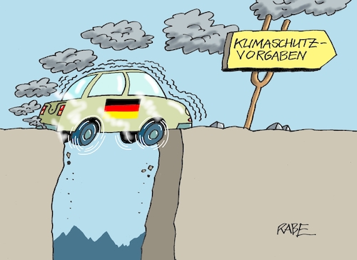 Cartoon: Klimaschutzvorgaben (medium) by RABE tagged volker,wissing,fdp,verkehrsminister,rabe,ralf,böhme,cartoon,tagescartoon,tempolimit,geschwindigkeitsbegrenzung,autobahnen,klimaschutz,klimaschutzvorgaben,deutschland,erfüllung,nichterfüllung,fahrverbot,wochenendfahrverbot,eu,schlucht,pkw,schild,räder,reifen,qualm,staub,umweltbelastung,volker,wissing,fdp,verkehrsminister,rabe,ralf,böhme,cartoon,tagescartoon,tempolimit,geschwindigkeitsbegrenzung,autobahnen,klimaschutz,klimaschutzvorgaben,deutschland,erfüllung,nichterfüllung,fahrverbot,wochenendfahrverbot,eu,schlucht,pkw,schild,räder,reifen,qualm,staub,umweltbelastung