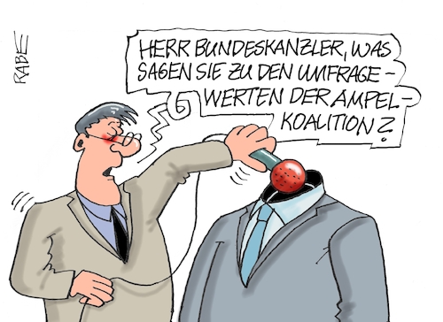 Cartoon: Kopflos (medium) by RABE tagged ampel,ampelregierung,rot,grün,gelb,fdp,spd,grüne,rabe,ralf,böhme,cartoon,karikatur,pressezeichnung,farbcartoon,tagescartoon,scholz,kanzleramt,präsident,hinterfragung,olaf,pappe,kulisse,pappkamerad,kopflosigkeit,kopf,kanzler,interview,umfrage,partei,umfragetief,ampel,ampelregierung,rot,grün,gelb,fdp,spd,grüne,rabe,ralf,böhme,cartoon,karikatur,pressezeichnung,farbcartoon,tagescartoon,scholz,kanzleramt,präsident,hinterfragung,olaf,pappe,kulisse,pappkamerad,kopflosigkeit,kopf,kanzler,interview,umfrage,partei,umfragetief