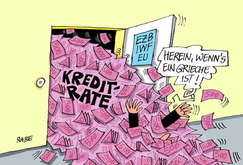 Cartoon: Kreditrate (medium) by RABE tagged griechenland,athen,euro,eurozone,austritt,finanzchefs,rabe,ralf,böhme,cartoon,karikatur,pressezeichnung,farbcartoon,tagescartoon,grieche,wüste,linksbündnis,rechtspartei,koalition,syriza,tsipras,kreditrate,kreditrückzahlung,geldscheine,fälligkeit,ezb,troika,iwf,griechenland,athen,euro,eurozone,austritt,finanzchefs,rabe,ralf,böhme,cartoon,karikatur,pressezeichnung,farbcartoon,tagescartoon,grieche,wüste,linksbündnis,rechtspartei,koalition,syriza,tsipras,kreditrate,kreditrückzahlung,geldscheine,fälligkeit,ezb,troika,iwf