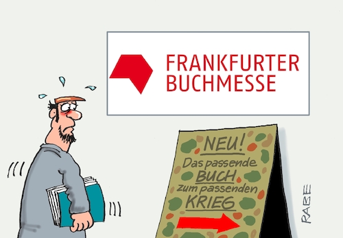 Cartoon: Kriegsverherrlichung (medium) by RABE tagged buchmesse,frankfurt,leipzig,bücher,literatur,fachbücher,messestand,leser,rabe,ralf,böhme,cartoon,karikatur,pressezeichnung,farbcartoon,tagescartoon,spartipps,sparbuch,praxisbuch,krieg,kriegsliteratur,kriegstagebücher,gewalt,nahost,ukraine,tod,kriegstreiberei,kriegsverherrlichung,schriftsteller,bildband,kriegsberichte,buchmesse,frankfurt,leipzig,bücher,literatur,fachbücher,messestand,leser,rabe,ralf,böhme,cartoon,karikatur,pressezeichnung,farbcartoon,tagescartoon,spartipps,sparbuch,praxisbuch,krieg,kriegsliteratur,kriegstagebücher,gewalt,nahost,ukraine,tod,kriegstreiberei,kriegsverherrlichung,schriftsteller,bildband,kriegsberichte