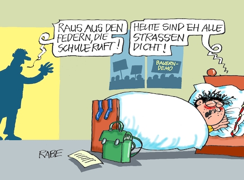 Cartoon: Langschläfer (medium) by RABE tagged ampelregierung,scholz,spd,grüne,fdp,lindner,kinder,kindergrundsicherung,rabe,ralf,böhme,cartoon,karikatur,pressezeichnung,farbcartoon,tagescartoon,hausmeister,ohren,zähne,bauern,bauerndemo,blockade,traktoren,protest,stau,schule,kind,vater,kinderzimmer,bett,schlaf,langschläfer,ampelregierung,scholz,spd,grüne,fdp,lindner,kinder,kindergrundsicherung,rabe,ralf,böhme,cartoon,karikatur,pressezeichnung,farbcartoon,tagescartoon,hausmeister,ohren,zähne,bauern,bauerndemo,blockade,traktoren,protest,stau,schule,kind,vater,kinderzimmer,bett,schlaf,langschläfer