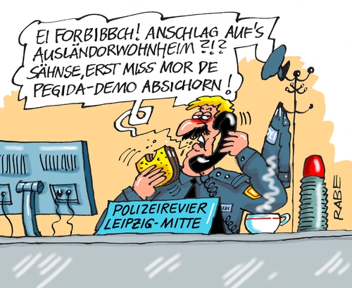 Cartoon: Leipziger Allerlei (medium) by RABE tagged pegida,pegidademo,leipzig,dresden,wir,sind,das,volk,zentrum,antiislamist,islam,islamisten,abendland,rabe,ralf,böhme,cartoon,karikatur,pressezeichnung,farbcartoon,tagescartoon,innenstadtring,polizei,polizeischutz,gegendemo,asylantenheim,ausländerwohnheim,anschlag,terroristen,pegida,pegidademo,leipzig,dresden,wir,sind,das,volk,zentrum,antiislamist,islam,islamisten,abendland,rabe,ralf,böhme,cartoon,karikatur,pressezeichnung,farbcartoon,tagescartoon,innenstadtring,polizei,polizeischutz,gegendemo,asylantenheim,ausländerwohnheim,anschlag,terroristen