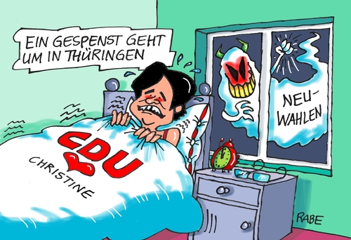 Cartoon: Lieberknecht Neuwahl (medium) by RABE tagged lieberknecht,thüringen,neuwahlen,cdu,linke,ramelow,grüne,sondierung,rabe,ralf,böhme,cartoon,karikatur,pressezeichnung,farbcartoon,tagescartoon,bausewein,spd,koalition,gespenst,lieberknecht,thüringen,neuwahlen,cdu,linke,ramelow,grüne,sondierung,rabe,ralf,böhme,cartoon,karikatur,pressezeichnung,farbcartoon,tagescartoon,bausewein,spd,koalition,gespenst