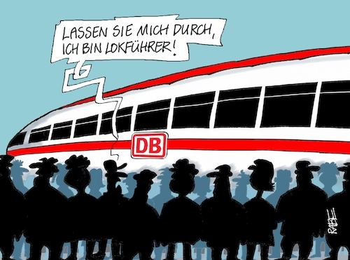 Cartoon: Lokführerschwund (medium) by RABE tagged db,deutsche,bahn,lok,lokfüher,lokführermangel,verspätungen,bahnsteig,rabe,ralf,böhme,cartoon,karikatur,pressezeichnung,farbcartoon,tagescartoon,fahrgäste,gleis,einfahrt,abfahrt,zugverspätung,zugausfall,gleisbauarbeiten,ice,db,deutsche,bahn,lok,lokfüher,lokführermangel,verspätungen,bahnsteig,rabe,ralf,böhme,cartoon,karikatur,pressezeichnung,farbcartoon,tagescartoon,fahrgäste,gleis,einfahrt,abfahrt,zugverspätung,zugausfall,gleisbauarbeiten,ice