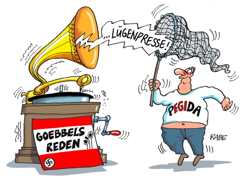 Cartoon: Lügenpresse nochmal (medium) by RABE tagged trichter,schallplatte,netz,grammophon,tagescartoon,farbcartoon,pressezeichnung,karikatur,cartoon,böhme,ralf,rabe,islamgegner,islam,islamismus,rassismus,paris,dresden,hebdo,charlie,demo,hakenkreuz,rechte,neonazis,reden,goebbels,pegida,unwort,lügenpresse,lügenpresse,unwort,pegida,goebbels,reden,neonazis,rechte,hakenkreuz,demo,charlie,hebdo,dresden,paris,rassismus,islamismus,islam,islamgegner,rabe,ralf,böhme,cartoon,karikatur,pressezeichnung,farbcartoon,tagescartoon,grammophon,netz,schallplatte,trichter