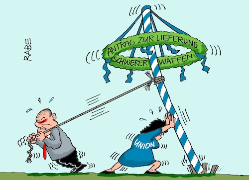 Cartoon: Maibaum (medium) by RABE tagged usa,biden,telefonat,putin,moskau,kreml,kremlchef,rabe,ralf,böhme,cartoon,karikatur,pressezeichnung,farbcartoon,tagescartoon,ukraine,ukrainekrise,nato,telefonleitung,gipfel,ukrainegipfel,macron,ukrainekrieg,waffenlieferung,panzer,marder,bundeswehr,union,cdu,csu,kanzler,olaf,scholz,opposition,mai,maibaum,antrag,lieferung,bundestag,abstimmung,usa,biden,telefonat,putin,moskau,kreml,kremlchef,rabe,ralf,böhme,cartoon,karikatur,pressezeichnung,farbcartoon,tagescartoon,ukraine,ukrainekrise,nato,telefonleitung,gipfel,ukrainegipfel,macron,ukrainekrieg,waffenlieferung,panzer,marder,bundeswehr,union,cdu,csu,kanzler,olaf,scholz,opposition,mai,maibaum,antrag,lieferung,bundestag,abstimmung