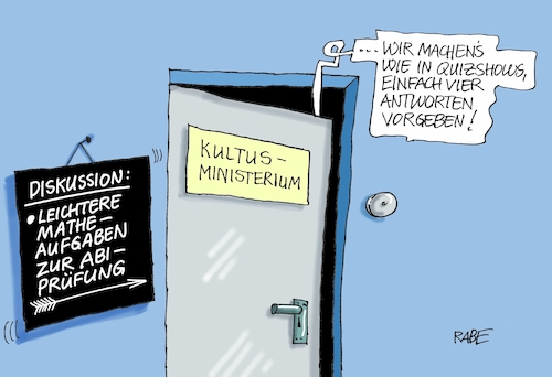 Cartoon: Matheprüfung (medium) by RABE tagged bildung,bildungspolitik,ländersache,digitalisierung,bund,grundgesetzänderung,rabe,ralf,böhme,cartoon,karikatur,pressezeichnung,farbcartoon,tagescartoon,lehrer,schüler,schultafel,märchenstunde,mathe,matheprüfung,matheaufgaben,abiprüfung,abi,abiturienten,kultusminister,quizshow,quizaufgaben,bildung,bildungspolitik,ländersache,digitalisierung,bund,grundgesetzänderung,rabe,ralf,böhme,cartoon,karikatur,pressezeichnung,farbcartoon,tagescartoon,lehrer,schüler,schultafel,märchenstunde,mathe,matheprüfung,matheaufgaben,abiprüfung,abi,abiturienten,kultusminister,quizshow,quizaufgaben