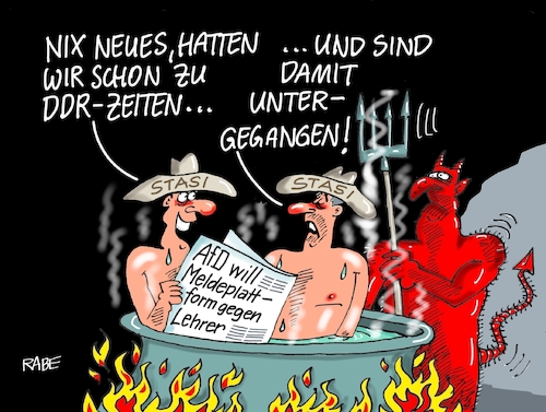 Cartoon: Meldeplattform (medium) by RABE tagged afd,meldeplattform,lehrer,schule,schüler,regiemetreue,flüchtlinge,rechte,pegida,neonazis,rabe,ralf,böhme,cartoon,karikatur,pressezeichnung,farbcartoon,tagescartoon,stasi,ddr,sed,diktatur,hölle,teufel,internet,internetportal,facebook,homepage,surfer,follower,afd,meldeplattform,lehrer,schule,schüler,regiemetreue,flüchtlinge,rechte,pegida,neonazis,rabe,ralf,böhme,cartoon,karikatur,pressezeichnung,farbcartoon,tagescartoon,stasi,ddr,sed,diktatur,hölle,teufel,internet,internetportal,facebook,homepage,surfer,follower