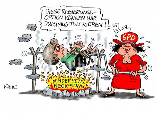 Cartoon: Merkel ganz heiß (medium) by RABE tagged grüne,jamaika,sondierungsgespräche,regierungsbildung,amtshandlung,rabe,ralf,böhme,cartoon,karikatur,pressezeichnung,farbcartoon,tagescartoon,sondierung,endergebnis,bundespräsident,steinmeier,gespräche,merkel,cdu,spd,minderheitsregierung,neuwahlen,anstimmung,lagerfeuer,schulz,grillen,rösten,quälen,grüne,jamaika,sondierungsgespräche,regierungsbildung,amtshandlung,rabe,ralf,böhme,cartoon,karikatur,pressezeichnung,farbcartoon,tagescartoon,sondierung,endergebnis,bundespräsident,steinmeier,gespräche,merkel,cdu,spd,minderheitsregierung,neuwahlen,anstimmung,lagerfeuer,schulz,grillen,rösten,quälen