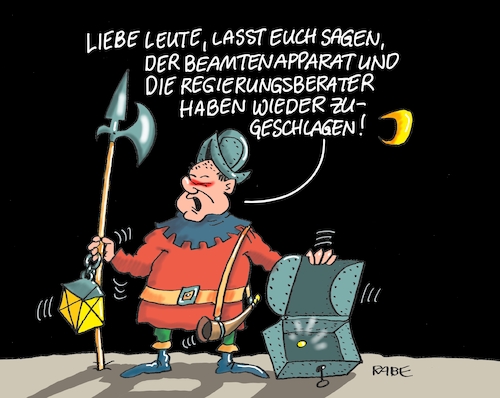 Cartoon: Nachtwächter Scholz (medium) by RABE tagged rente,rentenerhöhung,rentenniveau,rentenanpassung,ost,west,rentner,nahles,spd,rabe,ralf,böhme,cartoon,karikatur,pressezeichnung,farbcartoon,tagescartoon,linie,sektor,grenze,übertritt,prozente,scholz,olaf,finanzminister,finanzierung,milliardenloch,beamtenapparat,regierungsberater,steuerzahler,minus,finanzlücke,einsparungen,rente,rentenerhöhung,rentenniveau,rentenanpassung,ost,west,rentner,nahles,spd,rabe,ralf,böhme,cartoon,karikatur,pressezeichnung,farbcartoon,tagescartoon,linie,sektor,grenze,übertritt,prozente,scholz,olaf,finanzminister,finanzierung,milliardenloch,beamtenapparat,regierungsberater,steuerzahler,minus,finanzlücke,einsparungen