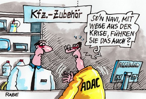 Cartoon: Navi ADAC (medium) by RABE tagged adac,navi,navigerät,navigationssystem,krise,gelber,engel,rücktritt,betrug,fälschung,panne,pannenhilfe,rabe,ralf,böhme,cartoon,karikatur,pressezeichnung,farbcartoon,auto,kfz,kraftfahrer,weg,bordcomputer,vw,daimler,bmw,adac,navi,navigerät,navigationssystem,krise,gelber,engel,rücktritt,betrug,fälschung,panne,pannenhilfe,rabe,ralf,böhme,cartoon,karikatur,pressezeichnung,farbcartoon,auto,kfz,kraftfahrer,weg,bordcomputer,vw,daimler,bmw