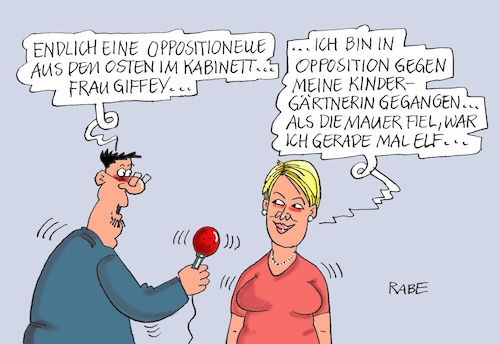 Cartoon: Ostwind (medium) by RABE tagged osten,ostbeauftragte,kabinett,ministerposten,groko,franziska,giffey,familienministerin,spd,rabe,ralf,böhme,cartoon,karikatur,pressezeichnung,farbcartoon,tagescartoon,neuköln,stadtteilbürgermeisterin,oposition,kindergärtnerin,mauerfall,osten,ostbeauftragte,kabinett,ministerposten,groko,franziska,giffey,familienministerin,spd,rabe,ralf,böhme,cartoon,karikatur,pressezeichnung,farbcartoon,tagescartoon,neuköln,stadtteilbürgermeisterin,oposition,kindergärtnerin,mauerfall