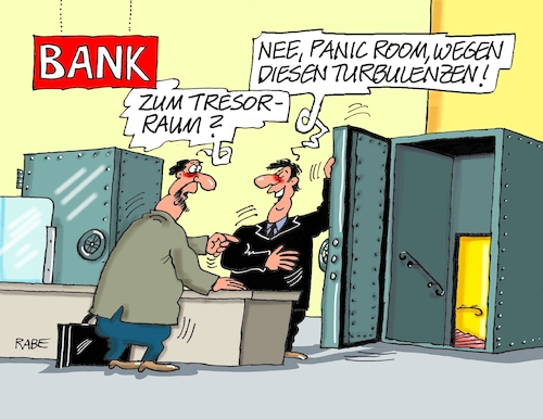 Cartoon: Panikmacher (medium) by RABE tagged banken,bankenkrise,turbulenzen,panik,sparkasse,schalter,tresor,rabe,ralf,böhme,cartoon,karikatur,presseschau,farbcartoon,tagescartoon,room,panic,panicroom,anleger,kunden,sparer,zentralbank,inflation,pleite,konten,sparkonten,banken,bankenkrise,turbulenzen,panik,sparkasse,schalter,tresor,rabe,ralf,böhme,cartoon,karikatur,presseschau,farbcartoon,tagescartoon,room,panic,panicroom,anleger,kunden,sparer,zentralbank,inflation,pleite,konten,sparkonten