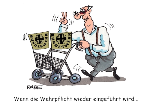 Cartoon: Pflichtbewußt (medium) by RABE tagged akk,kramp,karrenbauer,verteidigungsministerin,bundeswehr,wehrpflicht,einführungrabe,ralf,böhme,cartoon,karikatur,pressezeichnung,farbcartoon,tagescartoon,opa,rentner,rollator,rechtextremismus,rechte,ksk,akk,kramp,karrenbauer,verteidigungsministerin,bundeswehr,wehrpflicht,einführungrabe,ralf,böhme,cartoon,karikatur,pressezeichnung,farbcartoon,tagescartoon,opa,rentner,rollator,rechtextremismus,rechte,ksk