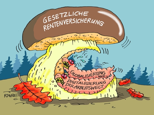 Cartoon: Pilzkopf (medium) by RABE tagged rentenpolitik,nahles,rentenbeitrag,rentenniveau,sozialministerin,altersarmut,rentner,reintenbeitrag,rabe,ralf,böhme,cartoon,karikatur,pressezeichnung,farbcartoon,tagescartoon,herbst,pilz,pilzeit,steinpilz,raupen,maden,würmer,globalisierung,digitalisierung,arbeitswelt,rentenpolitik,nahles,rentenbeitrag,rentenniveau,sozialministerin,altersarmut,rentner,reintenbeitrag,rabe,ralf,böhme,cartoon,karikatur,pressezeichnung,farbcartoon,tagescartoon,herbst,pilz,pilzeit,steinpilz,raupen,maden,würmer,globalisierung,digitalisierung,arbeitswelt