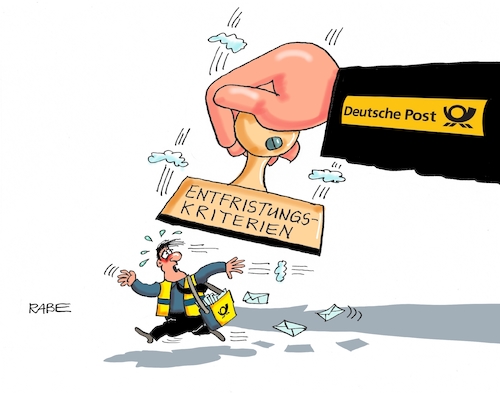 Cartoon: Poststempel (medium) by RABE tagged post,briefträger,stempel,briefe,entfristung,entfristungskriterien,rabe,ralf,böhme,cartoons,karikatur,pressezeichnungen,farbcartoons,tagescartoon,unfall,karankheit,arbeitsausfall,verträge,verlängerung,postfahrzeuge,post,briefträger,stempel,briefe,entfristung,entfristungskriterien,rabe,ralf,böhme,cartoons,karikatur,pressezeichnungen,farbcartoons,tagescartoon,unfall,karankheit,arbeitsausfall,verträge,verlängerung,postfahrzeuge