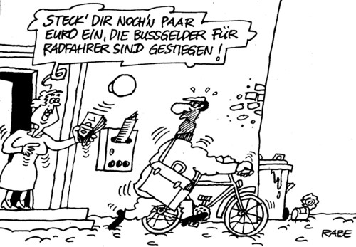 Cartoon: Radler (medium) by RABE tagged radler,radfahrer,fahrardfahrer,vautofahrer,straßenverkehr,bußgelder,bußgeldkatalog,rabe,ralf,böhme,cartoon,karikatur,ramsauer,csu,bundesverkehrsminister,fahrrad,auto,euro,strafzettel,fußgängerzone,radler,radfahrer,fahrardfahrer,vautofahrer,straßenverkehr,bußgelder,bußgeldkatalog,rabe,ralf,böhme,cartoon,karikatur,ramsauer,csu,bundesverkehrsminister,fahrrad,auto,euro,strafzettel,fußgängerzone