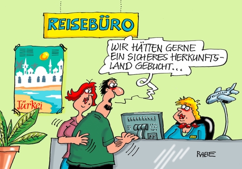 Cartoon: Reisebüro (medium) by RABE tagged reisebüro,türkei,putsch,reisende,urlauber,istanbul,nizza,herunftsländer,sicherheit,sicherheitspaket,rabe,ralf,böhme,cartoon,karikatur,pressezeichnung,farbcartoon,tagescartoon,anschlag,terroristen,is,flugreise,reisebüro,türkei,putsch,reisende,urlauber,istanbul,nizza,herunftsländer,sicherheit,sicherheitspaket,rabe,ralf,böhme,cartoon,karikatur,pressezeichnung,farbcartoon,tagescartoon,anschlag,terroristen,is,flugreise