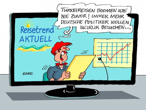 Cartoon: Reisetrend Sonnenklar (medium) by RABE tagged gespräche,kanzlerin,merkel,erdogan,türkei,putsch,visafreiheit,böhmermann,völkermord,flüchtlingsdeal,ralf,rabe,incirlik,natostützpunkt,staatsstreich,reisetrend,tagescartoon,farbcartoon,pressezeichnung,karikatur,cartoon,böhme,türkeireisen,boom,istanbul,ankara,reisebranche,reisebüro,türkei,erdogan,merkel,kanzlerin,gespräche,flüchtlingsdeal,völkermord,böhmermann,visafreiheit,putsch,staatsstreich,natostützpunkt,incirlik,rabe,ralf,böhme,cartoon,karikatur,pressezeichnung,farbcartoon,tagescartoon,reisetrend,reisebüro,reisebranche,ankara,istanbul,boom,türkeireisen