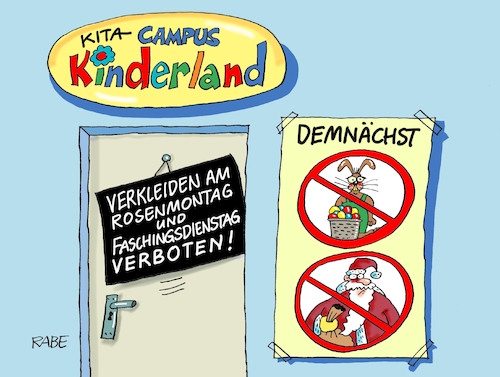 Cartoon: Rosenmontagsballaballa (medium) by RABE tagged karneval,fasching,fastnacht,verkleiden,kostüme,kostümball,rabe,ralf,böhme,cartoon,karikatur,pressezeichnung,farbcartoon,tagescartoon,kita,kindergarten,thüringen,erfurt,campus,kinderland,weihnachtsmann,osterhase,verbotsschilder,verbot,karneval,fasching,fastnacht,verkleiden,kostüme,kostümball,rabe,ralf,böhme,cartoon,karikatur,pressezeichnung,farbcartoon,tagescartoon,kita,kindergarten,thüringen,erfurt,campus,kinderland,weihnachtsmann,osterhase,verbotsschilder,verbot