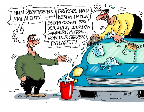 Cartoon: Sauber hinbekommen (medium) by RABE tagged maut,berlin,brüssel,dobrindt,csu,mautgebühren,steuererlass,steuervergünstigungen,autobahn,gebühren,rabe,ralf,böhme,cartoon,karikatur,pressezeichnung,farbcartoon,tagescartoon,pkw,autowäsche,schaum,politur,eimer,maut,berlin,brüssel,dobrindt,csu,mautgebühren,steuererlass,steuervergünstigungen,autobahn,gebühren,rabe,ralf,böhme,cartoon,karikatur,pressezeichnung,farbcartoon,tagescartoon,pkw,autowäsche,schaum,politur,eimer