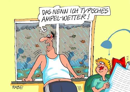 Cartoon: Sauwetterchen (medium) by RABE tagged ampel,ampelregierung,rot,grün,gelb,fdp,spd,grüne,rabe,ralf,böhme,cartoon,karikatur,pressezeichnung,farbcartoon,tagescartoon,inflation,einkommen,rente,rentenpaket,bruch,streit,neuwahlen,chaos,herbsz,wind,regen,sturm,sauwetter,ampel,ampelregierung,rot,grün,gelb,fdp,spd,grüne,rabe,ralf,böhme,cartoon,karikatur,pressezeichnung,farbcartoon,tagescartoon,inflation,einkommen,rente,rentenpaket,bruch,streit,neuwahlen,chaos,herbsz,wind,regen,sturm,sauwetter