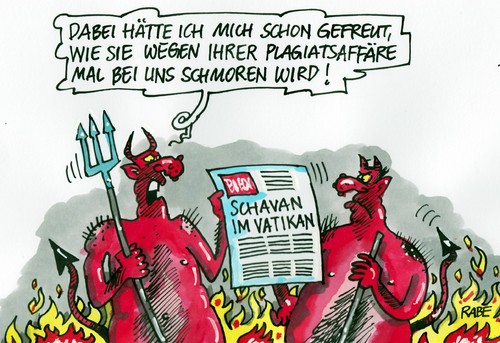 Cartoon: Schavan Vatikan (medium) by RABE tagged himmel,höllenqualen,höllenfeuer,leibhaftige,lucifer,teufel,feuer,hölle,abschreiben,rücktritt,plagiatsvorwürfe,plagiatsaffäre,petersplatz,christen,rom,papst,botschafterin,vatikan,katholikin,cdu,schavan,plagiat,doktorarbeit,farbcartoon,pressezeichnung,karikatur,cartoon,böhme,ralf,rabe,schavan,cdu,katholikin,vatikan,botschafterin,papst,rom,christen,petersplatz,rabe,ralf,böhme,cartoon,karikatur,pressezeichnung,farbcartoon,doktorarbeit,plagiat,plagiatsaffäre,plagiatsvorwürfe,rücktritt,abschreiben,hölle,feuer,teufel,lucifer,leibhaftige,höllenfeuer,höllenqualen,himmel