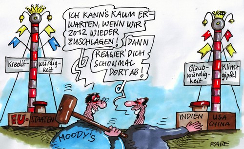 Cartoon: Schlagwürdig (medium) by RABE tagged eu,euro,eurokrise,eurogipfel,gipfel,merkel,sarkozy,staatschefs,finanzchefs,rating,ratingagentur,moodys,herabstufung,draufhauen,schulden,schuldenkrise,euroländer,kreditwürdigkeit,glaubwürdigkeit,rettungsschirm,klimagipfel,un,indien,usa,china,umwelt,nichteinhaltung,beschlüsse,gipfelbeschlüsse,märkte,finanzmärkte,rummel,rummelplatz,hammer,hau,den,lukas,schützenfest,banker,anleger,börse,aktionäre,spekulanten,dax,dowjones,krise,eu,euro,eurokrise,eurogipfel,gipfel,merkel,sarkozy,staatschefs,finanzchefs,ratingagentur,rating