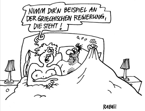 Cartoon: Schlappmacher (medium) by RABE tagged griechenland,athen,schuldenkrise,parlamentswahlen,hellas,grieche,banken,euro,eu,brüssel,eurozone,schuldenschnitt,rettungsschirm,fiskalpakt,finanzchefs,schäuble,cdu,kanzlerin,merkel,deutschland,spanien,euromünzen,austritt,ausschluss,sparer,konten,kapitalflucht,safe,milliarden,ehepaar,mann,frau,bett,schlafzimmer,beischlaf,sexspiele,härte,schlappmacher,erektion,erektionsstörung,erektionsprobleme,bettdecke,griechenland,schuldenkrise,parlamentswahlen,grieche,banken,euro,brüssel