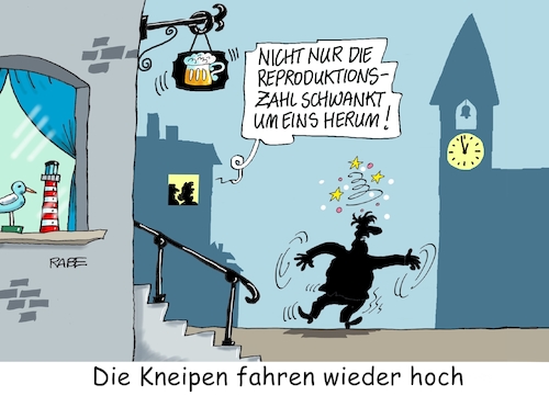 Cartoon: Schwankungen um Eins (medium) by RABE tagged virus,corona,pandemie,coronakrise,rabe,ralf,böhme,cartoon,karikatur,pressezeichnung,farbcartoon,tagescartoon,viren,virenschutz,mundschutz,desinfektion,föderal,föderalismus,ländersache,abstandsregeln,lockerungen,restaurantbetrieb,kneipen,kneipenöffnung,reproduktionszahlen,schwankungen,eins,turmuhr,kitrchturmuhr,kirchturm,trinker,betrunkener,alkohol,alkoholpegel,rki,virologen,virus,corona,pandemie,coronakrise,rabe,ralf,böhme,cartoon,karikatur,pressezeichnung,farbcartoon,tagescartoon,viren,virenschutz,mundschutz,desinfektion,föderal,föderalismus,ländersache,abstandsregeln,lockerungen,restaurantbetrieb,kneipen,kneipenöffnung,reproduktionszahlen,schwankungen,eins,turmuhr,kitrchturmuhr,kirchturm,trinker,betrunkener,alkohol,alkoholpegel,rki,virologen