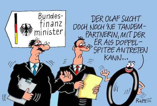 Cartoon: Schwarze Null (medium) by RABE tagged spd,kevin,kühnert,bmw,kollektivierung,rabe,ralf,böhme,cartoon,karikatur,pressezeichnung,farbcartoon,tagescartoon,ochs,esel,bayern,rad,sozialismus,planwirtschaft,honecker,ddr,sed,doppelspitze,olaf,scholz,bewerbung,vorsitz,nahles,null,schwarz,bundesfinanzminister,fraktionsvorsitz,tandempartnerin,parteispitze,parteiführung,spd,kevin,kühnert,bmw,kollektivierung,rabe,ralf,böhme,cartoon,karikatur,pressezeichnung,farbcartoon,tagescartoon,ochs,esel,bayern,rad,sozialismus,planwirtschaft,honecker,ddr,sed,doppelspitze,olaf,scholz,bewerbung,vorsitz,nahles,null,schwarz,bundesfinanzminister,fraktionsvorsitz,tandempartnerin,parteispitze,parteiführung