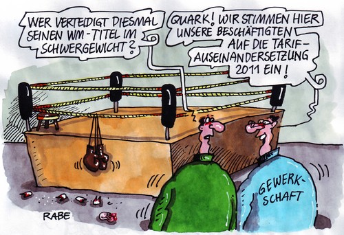 Cartoon: Schwergewicht 2011 (medium) by RABE tagged schwergewicht,boxen,boxring,boxhandschuhe,trainer,gewerkschaft,arbeitskampf,streik,euro,2011,arbeitgeber,arbeitnehmer,lohnforderung,verdi,gehaltsforderung,lohntüte,straßenkampf,tarifauseinandersetzung,schwergewicht,boxring,boxhandschuhe,trainer,gewerkschaft,arbeitskampf,streik,2011,euro,arbeitnehmer,lohnforderung,verdi,lohntüte,straßenkampf,tarifauseinandersetzung