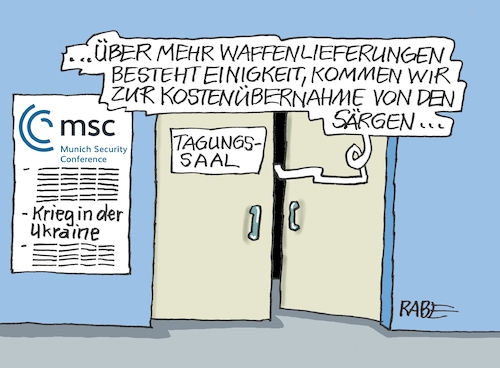 Cartoon: Sicher sicher (medium) by RABE tagged ampelregierung,scholz,spd,grüne,fdp,lindner,kinder,kindergrundsicherung,rabe,ralf,böhme,cartoon,karikatur,pressezeichnung,farbcartoon,tagescartoon,hausmeister,ohren,zähne,münchen,sicherheit,sicherheitskonferenz,msc,waffenlieferung,ukraine,ukrainekrieg,putin,waffenherstellung,einigkeit,beschluss,waffenfabriken,munitionsliferung,milliarden,tote,sarg,särge,kostenübernahme,sicher,ampelregierung,scholz,spd,grüne,fdp,lindner,kinder,kindergrundsicherung,rabe,ralf,böhme,cartoon,karikatur,pressezeichnung,farbcartoon,tagescartoon,hausmeister,ohren,zähne,münchen,sicherheit,sicherheitskonferenz,msc,waffenlieferung,ukraine,ukrainekrieg,putin,waffenherstellung,einigkeit,beschluss,waffenfabriken,munitionsliferung,milliarden,tote,sarg,särge,kostenübernahme