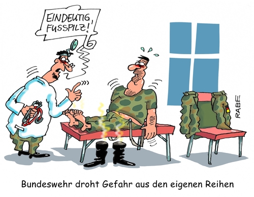 Cartoon: Sicherheitscheck (medium) by RABE tagged von,der,leyen,bundesverteidigungsministerin,bundeswehr,kampfflieger,kampfjets,rabe,ralf,böhme,cartoon,karikatur,pressezeichnung,farbcartoon,tagescartoon,arzt,operation,patient,bewerbung,musterung,fusspilz,überprüfung,geheimdienste,bewerber,mad,sicherheitschecks,dschihadisten,von,der,leyen,bundesverteidigungsministerin,bundeswehr,kampfflieger,kampfjets,rabe,ralf,böhme,cartoon,karikatur,pressezeichnung,farbcartoon,tagescartoon,arzt,operation,patient,bewerbung,musterung,fusspilz,überprüfung,geheimdienste,bewerber,mad,sicherheitschecks,dschihadisten