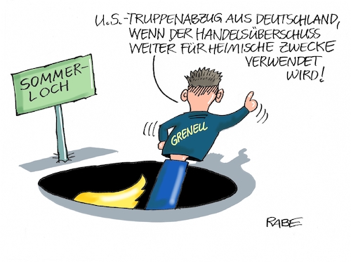 Cartoon: Sommerlochgebrüll (medium) by RABE tagged trump,präsident,usa,china,handelskrieg,strafzölle,peking,rabe,ralf,böhme,cartoon,karikatur,pressezeichnung,farbcartoon,tagescartoon,deutschland,us,botschafter,grenell,sommerloch,truppenabzug,army,stationierung,handelsüberschuß,nato,natobeitrag,erhöhung,trump,präsident,usa,china,handelskrieg,strafzölle,peking,rabe,ralf,böhme,cartoon,karikatur,pressezeichnung,farbcartoon,tagescartoon,deutschland,us,botschafter,grenell,sommerloch,truppenabzug,army,stationierung,handelsüberschuß,nato,natobeitrag,erhöhung