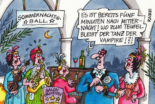 Cartoon: Sommernachtsball (medium) by RABE tagged sommer,hitze,sommernacht,nacht,sommernachtsball,tanz,ball,salonorchester,rabe,ralf,böhme,cartoon,karikatur,pressezeichnung,farbcartoon,tagescartoon,palastorchester,palmen,musik,tanzmusik,tanzbein,mitternacht,vampire,blutsauger,sommer,hitze,sommernacht,nacht,sommernachtsball,tanz,ball,salonorchester,rabe,ralf,böhme,cartoon,karikatur,pressezeichnung,farbcartoon,tagescartoon,palastorchester,palmen,musik,tanzmusik,tanzbein,mitternacht,vampire,blutsauger