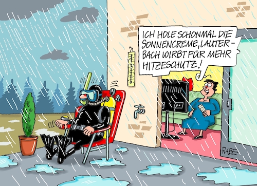 Cartoon: Sonnen mit Lauterbach (medium) by RABE tagged ampel,ampelregierung,rot,grün,gelb,fdp,spd,grüne,rabe,ralf,böhme,cartoon,karikatur,pressezeichnung,farbcartoon,tagescartoon,karl,lauterbach,sonnencreme,lachgas,gesetz,cannabis,regeln,sonne,sonnenbrand,sonnenlotion,sonnenstich,hitze,taucher,regen,starkregen,hochwasser,dauerregen,mann,frau,wetter,wetterbericht,ampel,ampelregierung,rot,grün,gelb,fdp,spd,grüne,rabe,ralf,böhme,cartoon,karikatur,pressezeichnung,farbcartoon,tagescartoon,karl,lauterbach,sonnencreme,lachgas,gesetz,cannabis,regeln,sonne,sonnenbrand,sonnenlotion,sonnenstich,hitze,taucher,regen,starkregen,hochwasser,dauerregen,mann,frau,wetter,wetterbericht