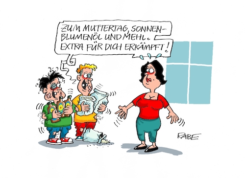 Cartoon: Sonnenblumen zum Muttertag (medium) by RABE tagged energiewende,windkraft,windräder,solarenergie,umweltminister,robert,habeck,grüne,rabe,ralf,böhme,cartoon,karikatur,pressezeichnung,farbcartoon,tagescartoon,michel,lastenträger,kosten,energiepreise,putin,ukraine,ukrainekrieg,sanktionen,hamstern,hamsterkäufe,mehl,sonnenblumenöl,mutter,mutti,muttertag,mai,kinder,jungs,feiertag,geschenke,blumen,blumenstrauß,energiewende,windkraft,windräder,solarenergie,umweltminister,robert,habeck,grüne,rabe,ralf,böhme,cartoon,karikatur,pressezeichnung,farbcartoon,tagescartoon,michel,lastenträger,kosten,energiepreise,putin,ukraine,ukrainekrieg,sanktionen,hamstern,hamsterkäufe,mehl,sonnenblumenöl,mutter,mutti,muttertag,mai,kinder,jungs,feiertag,geschenke,blumen,blumenstrauß