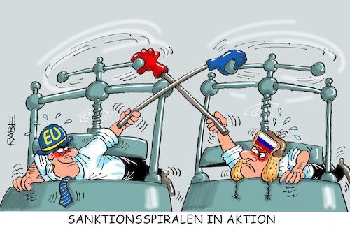 Cartoon: Spiralenförmiges (medium) by RABE tagged russlan,moskau,präsidentenwahl,kreml,kremlchef,putin,rabe,ralf,böhme,cartoon,karikatur,pressezeichnung,farbcartoon,tagescartoon,sanktionen,sanktionsspiralen,london,agenten,geheimagenten,giftanschlag,eu,trump,may,botschafter,ausweisung,russisch,druck,spirale,druckerpresse,drehwurm,verschärfung,gegenmassnahmen,russlan,moskau,präsidentenwahl,kreml,kremlchef,putin,rabe,ralf,böhme,cartoon,karikatur,pressezeichnung,farbcartoon,tagescartoon,sanktionen,sanktionsspiralen,london,agenten,geheimagenten,giftanschlag,eu,trump,may,botschafter,ausweisung,russisch,druck,spirale,druckerpresse,drehwurm,verschärfung,gegenmassnahmen