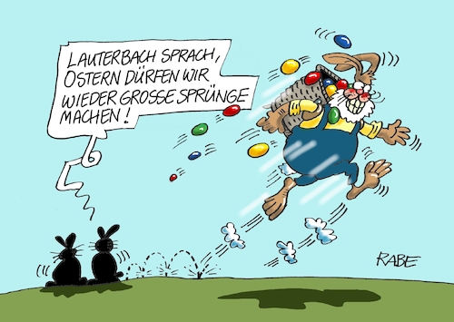 Cartoon: Springinsfeld (medium) by RABE tagged corona,kliniken,intensivbetten,überbelegung,omikron,infrastruktur,übernbelastung,domino,dominosteine,dominospiel,impfpflicht,boostern,boosterimpfung,apothekenumschau,apotheke,apotheken,coronaimpfung,lockerungen,karl,lauterbach,ostern,osterhase,ostereier,corona,kliniken,intensivbetten,überbelegung,omikron,infrastruktur,übernbelastung,domino,dominosteine,dominospiel,impfpflicht,boostern,boosterimpfung,apothekenumschau,apotheke,apotheken,coronaimpfung,lockerungen,karl,lauterbach,ostern,osterhase,ostereier