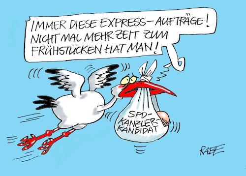 Cartoon: Storchenschnabeliges (medium) by RABE tagged kanzlerkandidat,cdu,parteivorsitz,norbert,röttgen,rabe,ralf,böhme,cartoon,karikatur,pressezeichnung,farbcartoon,tagescartoon,spd,olaf,scholz,kandidaten,finanzminister,espen,borians,storch,baby,nachwuchs,wahlkampf,kanzlerkandidat,cdu,parteivorsitz,norbert,röttgen,rabe,ralf,böhme,cartoon,karikatur,pressezeichnung,farbcartoon,tagescartoon,spd,olaf,scholz,kandidaten,finanzminister,espen,borians,storch,baby,nachwuchs,wahlkampf