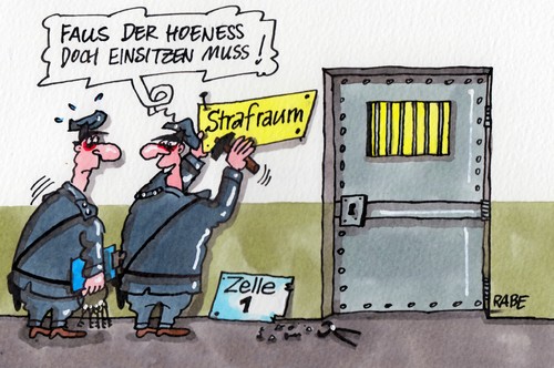 Cartoon: Strafräumlichkeiten (medium) by RABE tagged strafraum,gefängnis,zelle,hoeneß,fc,bayern,münchen,präsident,steuerbetrug,steuerhinterziehung,selbstanzeige,finanzminister,rabe,ralf,böhme,cartoon,karikatur,schäuble,cdu,csu,seehofer,schweiz,steuerparadies,gefängniswärter,strafraum,gefängnis,zelle,hoeneß,fc,bayern,münchen,präsident,steuerbetrug,steuerhinterziehung,selbstanzeige,finanzminister,rabe,ralf,böhme,cartoon,karikatur,schäuble,cdu,csu,seehofer,schweiz,steuerparadies,gefängniswärter