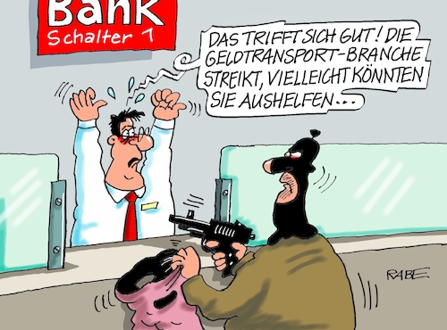 Cartoon: Streik bei Geldtransport (medium) by RABE tagged ampel,ampelregierung,rot,grün,gelb,fdp,spd,grüne,rabe,ralf,böhme,cartoon,karikatur,pressezeichnung,farbcartoon,tagescartoon,inflation,einkommen,rente,rentenpaket,bruch,streit,neuwahlen,streik,arbeitskampf,gewerkschaft,arbeitsniederlegung,geld,geldtransport,geldtransportbranche,bank,banker,kassierer,bankräuber,pistole,überfall,bankraub,ampel,ampelregierung,rot,grün,gelb,fdp,spd,grüne,rabe,ralf,böhme,cartoon,karikatur,pressezeichnung,farbcartoon,tagescartoon,inflation,einkommen,rente,rentenpaket,bruch,streit,neuwahlen,streik,arbeitskampf,gewerkschaft,arbeitsniederlegung,geld,geldtransport,geldtransportbranche,bank,banker,kassierer,bankräuber,pistole,überfall,bankraub