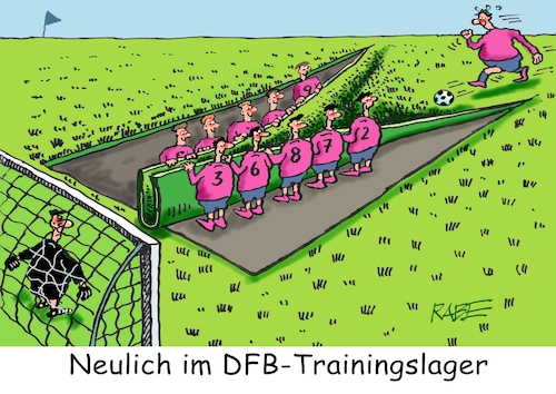 Cartoon: Trainingslager (medium) by RABE tagged fußball,fussball,bundesliga,meistertitel,fußballer,bayern,münchen,bayer,leverkusen,rabe,ralf,böhme,cartoon,karikatur,pressezeichnung,frabcartoon,tagescartoon,schild,meister,schuß,ecke,eckball,sport,em,europameisterschaft,deutschland,tor,torwart,torjäger,dfb,trainingslager,trainer,torschütze,schneisse,tunnel,fußball,fussball,bundesliga,meistertitel,fußballer,bayern,münchen,bayer,leverkusen,rabe,ralf,böhme,cartoon,karikatur,pressezeichnung,frabcartoon,tagescartoon,schild,meister,schuß,ecke,eckball,sport,em,europameisterschaft,deutschland,tor,torwart,torjäger,dfb,trainingslager,trainer,torschütze,schneisse,tunnel