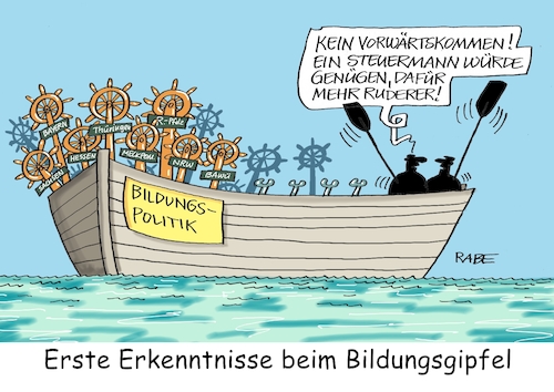 Cartoon: Übersteuertes (medium) by RABE tagged schule,schüler,schulferien,herbstferien,urlaub,rabe,ralf,böhme,cartoon,karikatur,pressezeichnung,farbcartoon,tagescartoon,handy,mathe,deutsch,defizite,grundschüler,lerndefizite,bildung,bildungsgipfel,bildungsmisere,bettina,starck,watzinger,bildungsministerin,kultusminister,länderchefs,intelligenz,ki,schulabbrecher,boot,galeere,steuerrad,ruderer,ruder,rudermänner,bundesländer,meer,schule,schüler,schulferien,herbstferien,urlaub,rabe,ralf,böhme,cartoon,karikatur,pressezeichnung,farbcartoon,tagescartoon,handy,mathe,deutsch,defizite,grundschüler,lerndefizite,bildung,bildungsgipfel,bildungsmisere,bettina,starck,watzinger,bildungsministerin,kultusminister,länderchefs,intelligenz,ki,schulabbrecher,boot,galeere,steuerrad,ruderer,ruder,rudermänner,bundesländer,meer