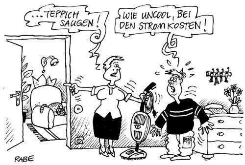 Cartoon: Uncooles (medium) by RABE tagged stromkosten,energiepolitik,atomausstieg,atomkraft,energiekonzerne,stromkonzerne,stromverbrauch,stromzähler,verbraucher,kilowatt,volt,steckdose,staubsauger,energiewende,bundesumweltminister,röttgen,cdu,grüne,eon,vattenfall,energieriesen,fmilie,mutter,vater,staub,dreck,hausarbeit,staubputzen,stromkosten,energiepolitik,atomausstieg,atomkraft,energiekonzerne,stromkonzerne,stromverbrauch,stromzähler,steckdose,staubsauger,energiewende,bundesumweltminister