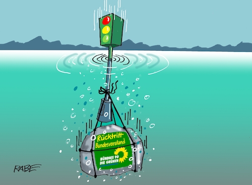 Cartoon: Untergang nochmal (medium) by RABE tagged ampel,ampelregierung,rot,grün,gelb,fdp,spd,grüne,rabe,ralf,böhme,cartoon,karikatur,pressezeichnung,farbcartoon,tagescartoon,inflation,einkommen,einkommensplus,ricarda,lang,nouripour,rücktritt,bundesvorstand,neustart,untergang,meer,wasser,see,betonblock,ampel,ampelregierung,rot,grün,gelb,fdp,spd,grüne,rabe,ralf,böhme,cartoon,karikatur,pressezeichnung,farbcartoon,tagescartoon,inflation,einkommen,einkommensplus,ricarda,lang,nouripour,rücktritt,bundesvorstand,neustart,untergang,meer,wasser,see,betonblock