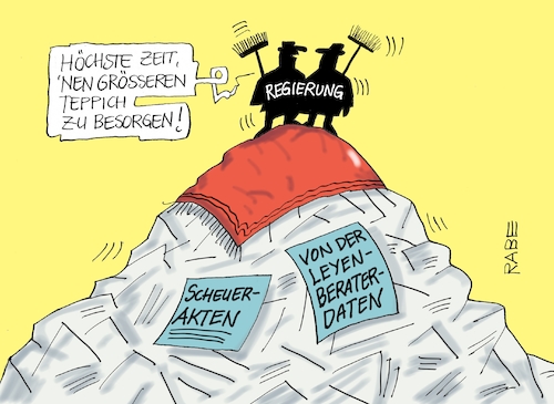 Cartoon: Unterteppichkehrer (medium) by RABE tagged scheuer,verkehrsminister,roller,unfallae,straßenverkehr,unaufmerksamkeit,rabe,ralf,böhme,cartoon,karikatur,pressezeichnung,farbcartoon,tagescartoon,maut,beraterkosten,untersuchungsausschuss,akten,aktenvernichtung,von,der,leyen,berater,berateraffäre,handy,handydaten,löschung,scheuer,verkehrsminister,roller,unfallae,straßenverkehr,unaufmerksamkeit,rabe,ralf,böhme,cartoon,karikatur,pressezeichnung,farbcartoon,tagescartoon,maut,beraterkosten,untersuchungsausschuss,akten,aktenvernichtung,von,der,leyen,berater,berateraffäre,handy,handydaten,löschung