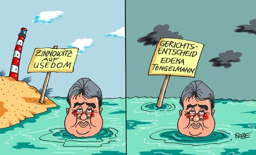 Cartoon: Urlaubsunterbrechung (medium) by RABE tagged sigmar,gabriel,spd,fizekanzler,tengelmann,edeka,übernahme,gerichtsbeschluß,absprache,rabe,ralf,böhme,cartoon,karikatur,pressezeichnung,farbcartoon,tagescartoon,kartell,mitarbeiter,entlassungen,bundeswirtschaftsminister,wasser,ostsee,hals,badestrandzinnowitz,insel,usedom,sigmar,gabriel,spd,fizekanzler,tengelmann,edeka,übernahme,gerichtsbeschluß,absprache,rabe,ralf,böhme,cartoon,karikatur,pressezeichnung,farbcartoon,tagescartoon,kartell,mitarbeiter,entlassungen,bundeswirtschaftsminister,wasser,ostsee,hals,badestrandzinnowitz,insel,usedom